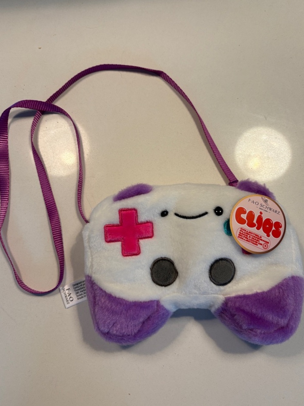 NWT FAO Schwarz Collectible Plush Game Controller Crossbody Bag